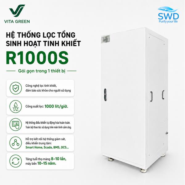 Hệ thống lọc tổng sinh hoạt tinh khiết R1000S